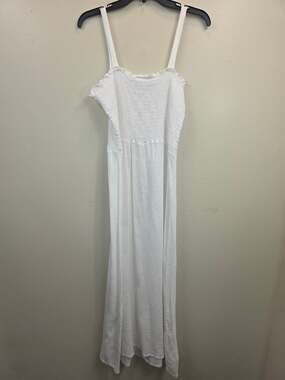 Venezia Sport White 100% Cotton Smocked Maxi Dress